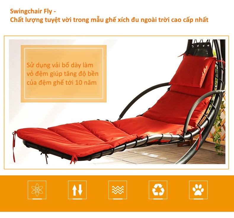 Đệm ghế xích đu thư giãn Swingchair Fly