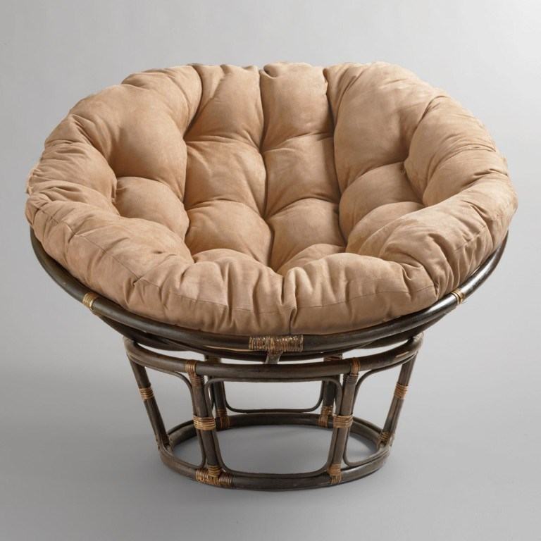 Ghế Papasan đệm màu nâu bò