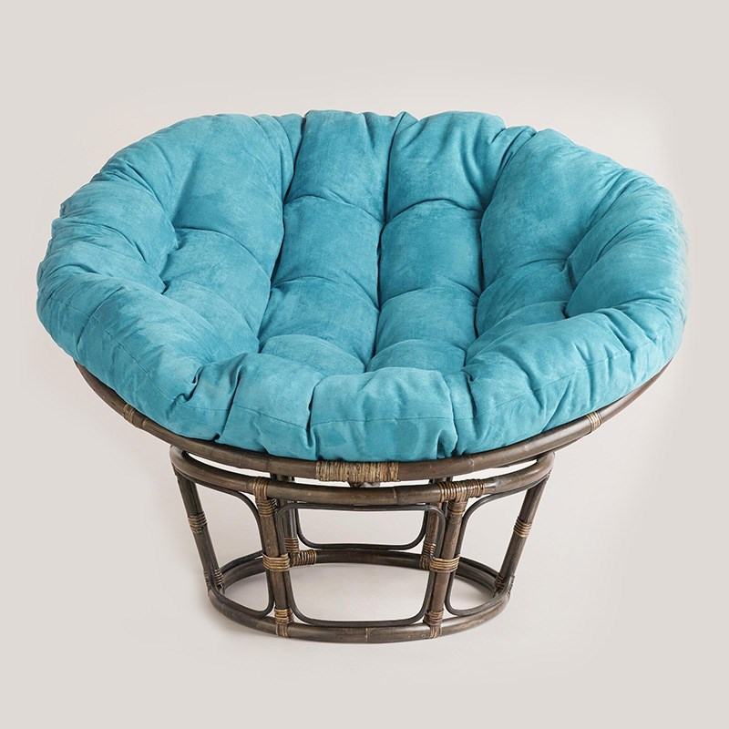 Ghế Papasan đệm màu xanh da trời