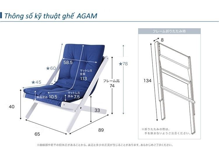 Thông số kỹ thuật ghế Hida Agam