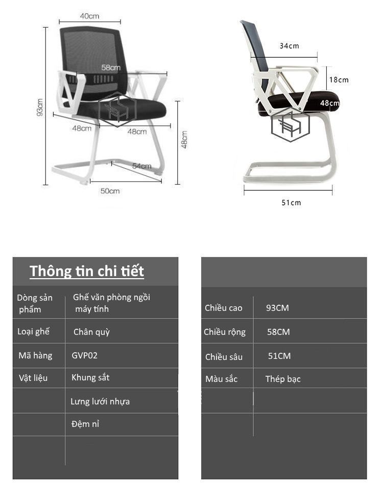 Thông tin chi tiết ghế chân quỳ GVP02