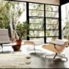 Ghế Eames Lounge đệm da trắng